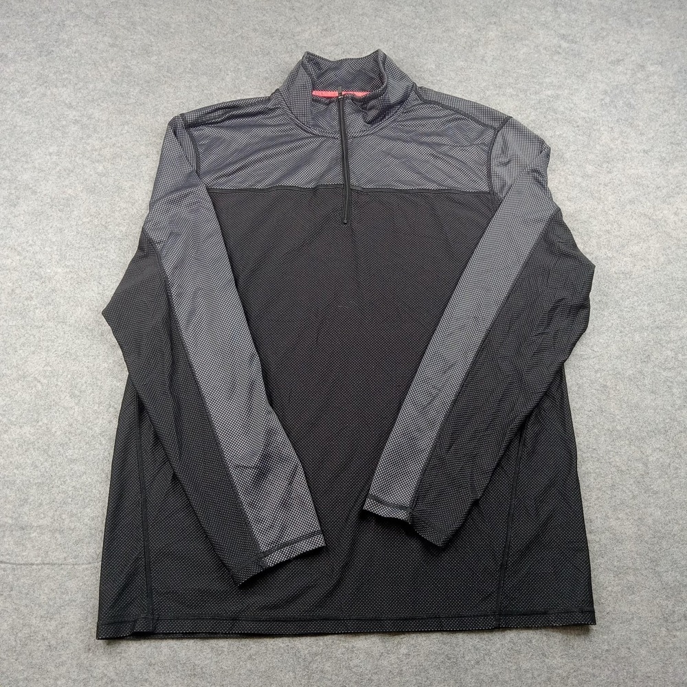 Calvin Klein Pullover Mens Large Gray 1/4 Zip Long Sleeve Stretch Athletic Top